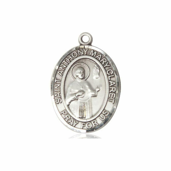 St Anthony Mary Claret Medal - Sterling Silver Oval Pendant 3 Sizes