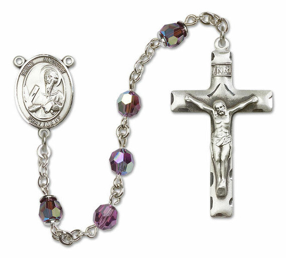 St Andrew The Apostle Sterling Silver Rosary - 16 Color Options 8000/0644