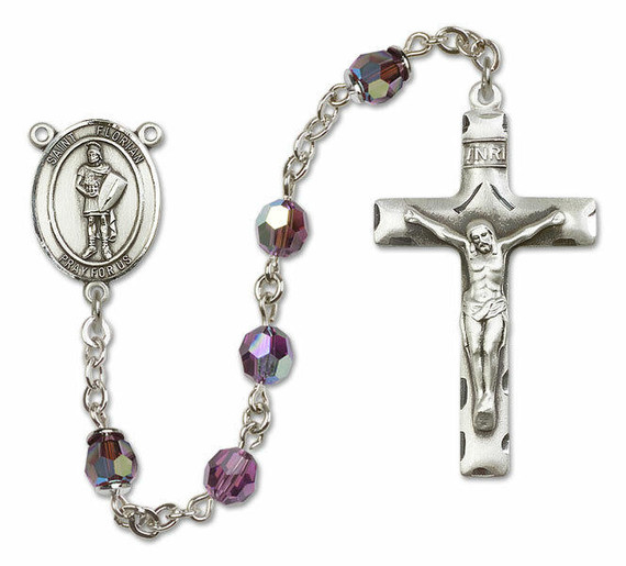 St Florian Sterling Silver Rosary - 16 Color Options 8034/0644