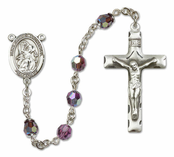 St Gabriel The Archangel Sterling Silver Rosary - 16 Color Options 8039/0644