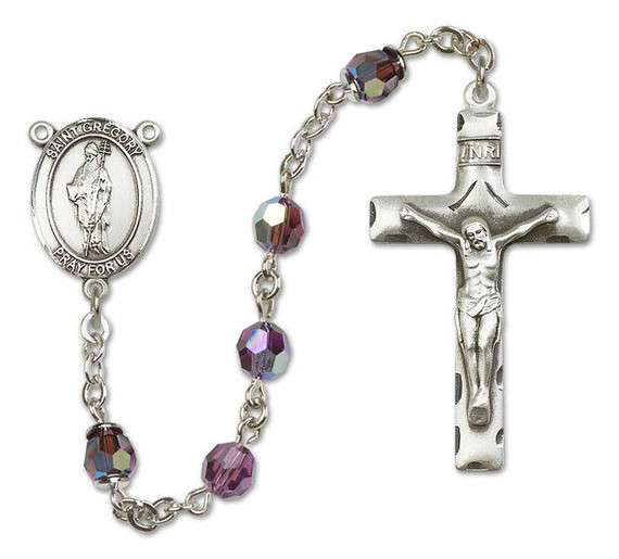 St Gregory The Great Sterling Silver Rosary - 16 Color Options 8048/0644