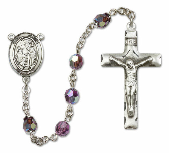 St James The Greater Sterling Silver Rosary - 16 Color Options 8050/0644