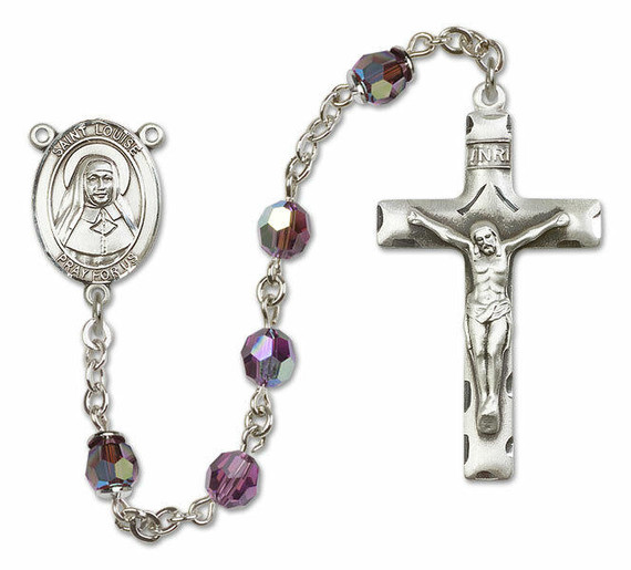 St Louise De Marillac Sterling Silver Rosary - 16 Color Options 8064/0644