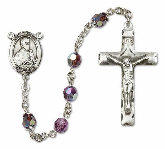 St Thomas The Apostle Sterling Silver Rosary - 16 Color Options 8107/0644