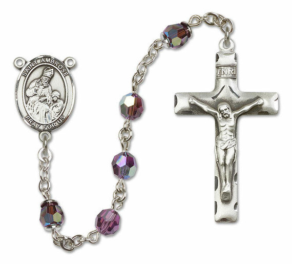 St Ambrose Sterling Silver Rosary - 16 Color Options 8137/0644