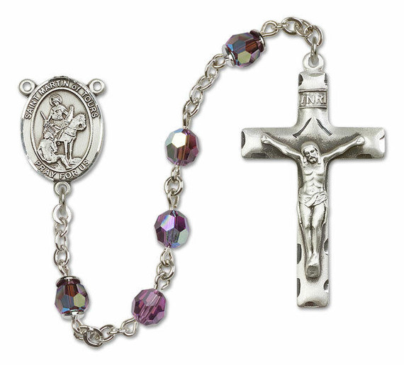 St Martin of Tours Sterling Silver Rosary - 16 Color Options 8200/0644