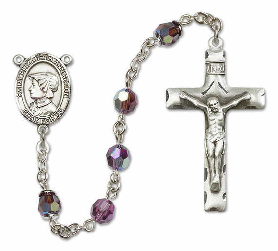 St Elizabeth Ann Seton Sterling Silver Rosary - 16 Color Options 8224/0644