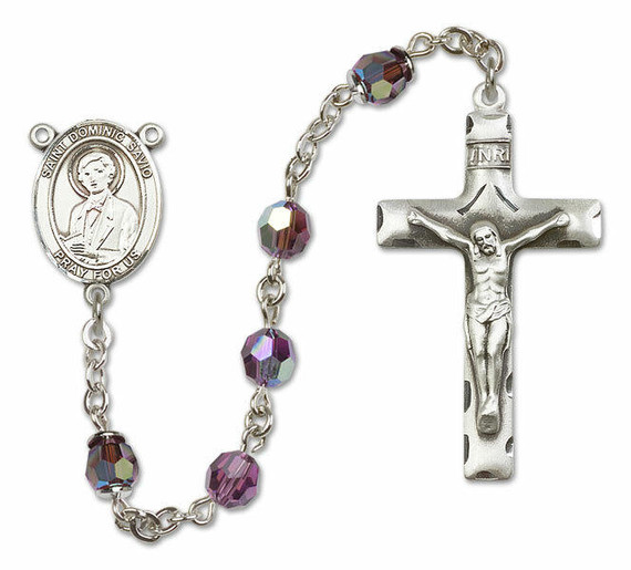 St Dominic Savio Sterling Silver Rosary - 16 Color Options 8227/0644