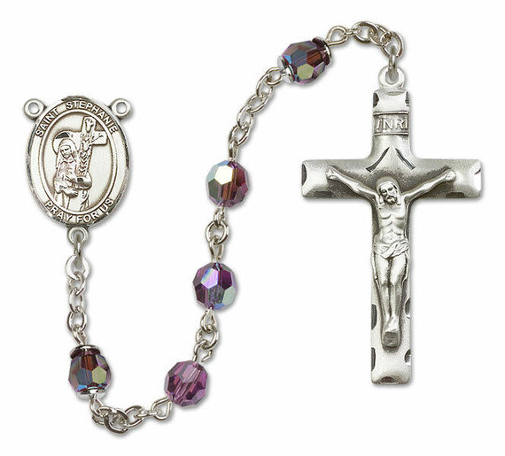 St Stephanie Sterling Silver Rosary - 16 Color Options 8228/0644