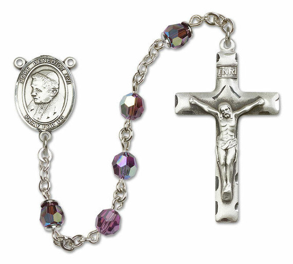 Pope Benedict XVI Sterling Silver Rosary - 16 Color Options 8235/0644