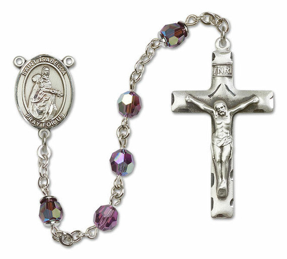 St Isabella of Portugal Sterling Silver Rosary - 16 Color Options 8250/0644