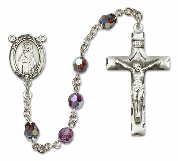St Hildegard Von Bingen Sterling Silver Rosary - 16 Color Options 8260/0644