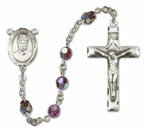 St Josephine Bakhita Sterling Silver Rosary - 16 Color Options 8360/0644