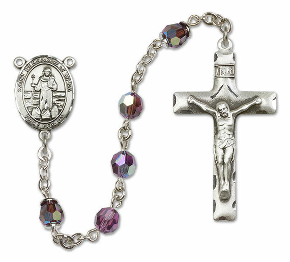 St Bernadine of Siena Sterling Silver Rosary - 16 Color Options 8387/0644