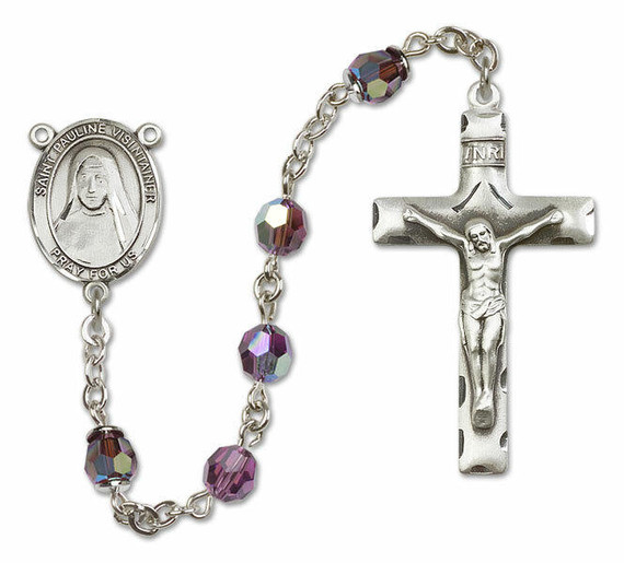 St Pauline Visintainer Sterling Silver Rosary - 16 Color Options 8391/0644