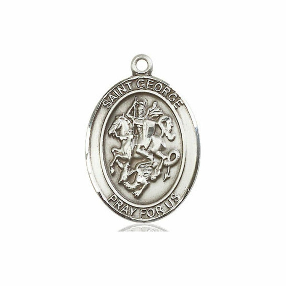 St George Medal - Sterling Silver Oval Pendant 3 Sizes