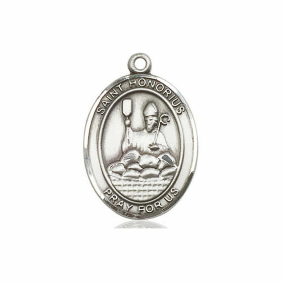 St Honorius Medal - Sterling Silver Oval Pendant 3 Sizes