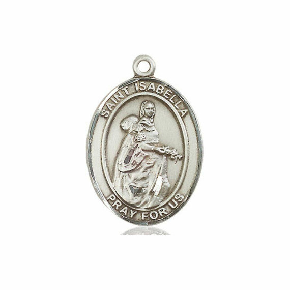 St Isabella Medal - Sterling Silver Oval Pendant 3 Sizes