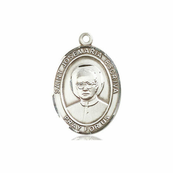 St Josemaria Escriva Medal - Sterling Silver Oval Pendant 3 Sizes