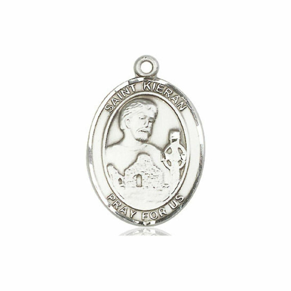 St Kieran Medal - Sterling Silver Oval Pendant 3 Sizes