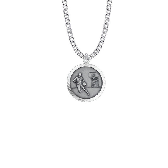 Silver Diamond St Christopher Necklace