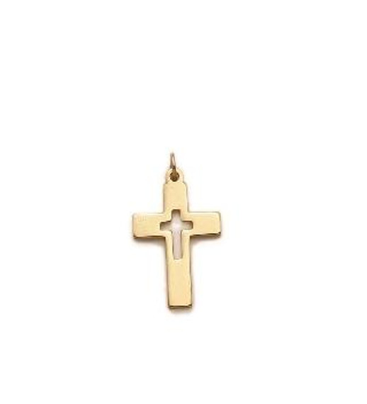 Cut Out Cross Necklace - Gold-Filled Pendant on 18 Gold-Plated Chain SX0879GH