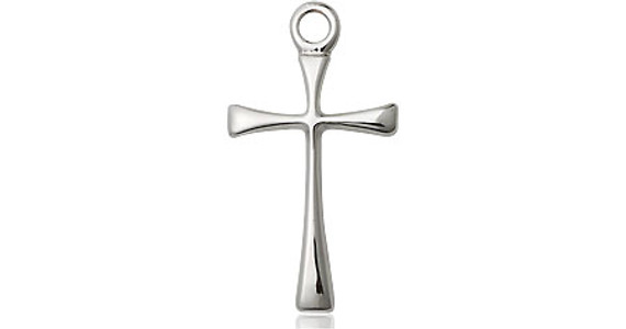 Simple Sterling Silver Flared Cross Pendant