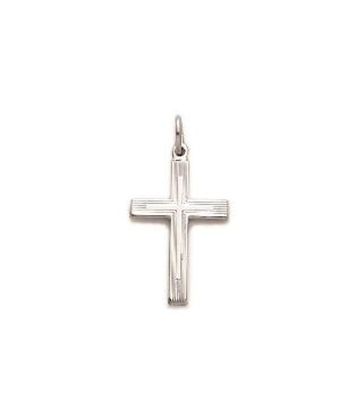 Cross Necklace - Sterling Silver Pendant on 20 Stainless Chain SX7002SH