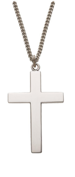 Our Father Cross Necklace - Sterling Silver Pendant on 24 Stainless Chain SX7910SH