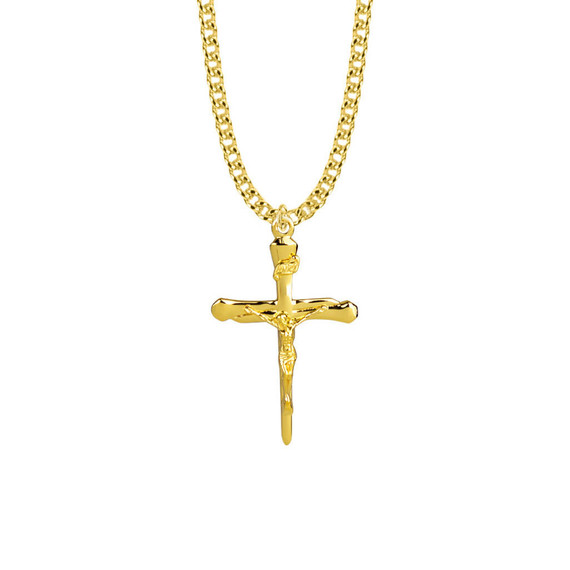 14k Rose Gold Plate Solid 925 Silver Cross Jesus Piece Crucifix Pendant  Necklace | eBay