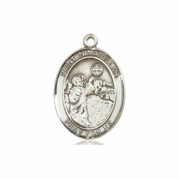 St Nimatullah Medal - Sterling Silver Oval Pendant 3 Sizes