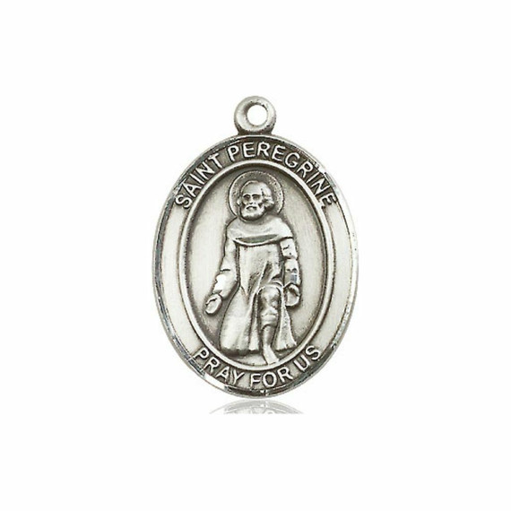 St Peregrine Medal - Sterling Silver Oval Pendant 3 Sizes