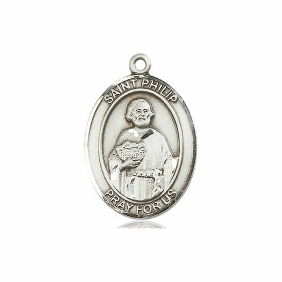 St Philip Medal - Sterling Silver Oval Pendant 3 Sizes