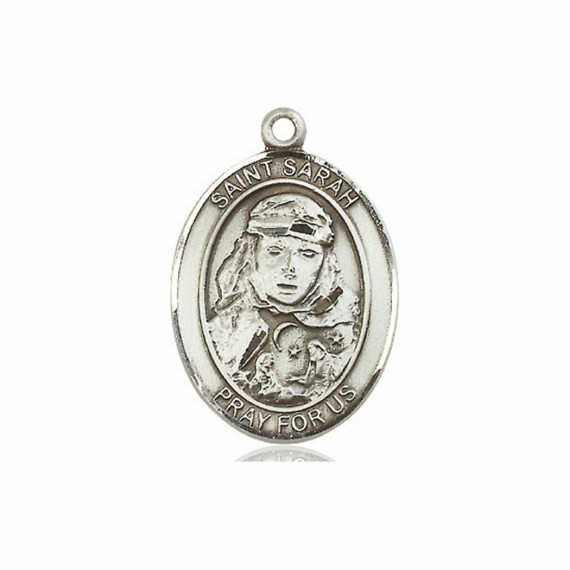 St Sarah Medal - Sterling Silver Oval Pendant 3 Sizes