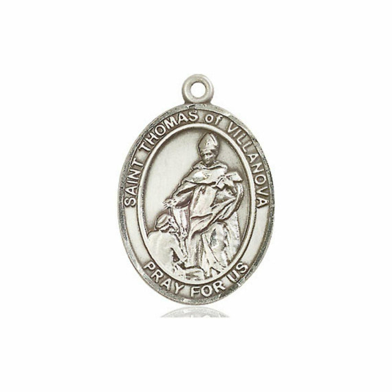 St Thomas of Villanova Medal - Sterling Silver Oval Pendant 3 Sizes