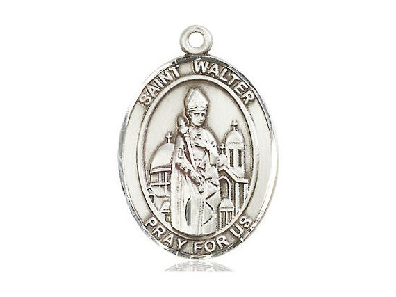 St Walter Medal - Sterling Silver Oval Pendant 3 Sizes