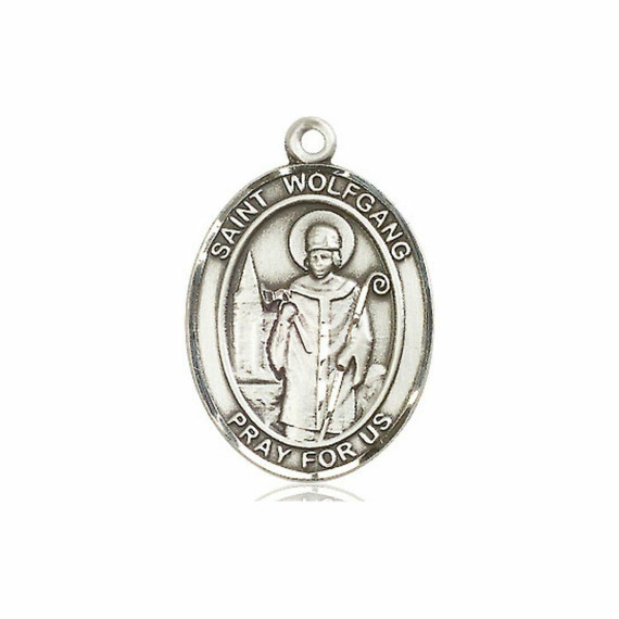 St Wolfgang Medal - Sterling Silver Oval Pendant 3 Sizes