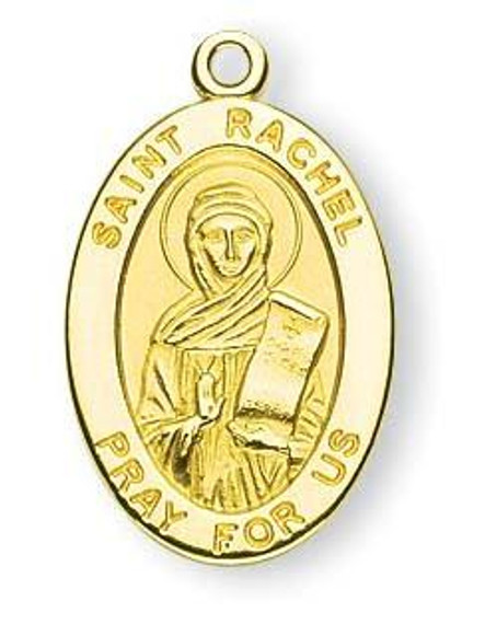 St Rachel Medal With 14KT Jump Ring - Boxed - 14kt Gold 7/8 x 1/2 Oval Pendant A9475
