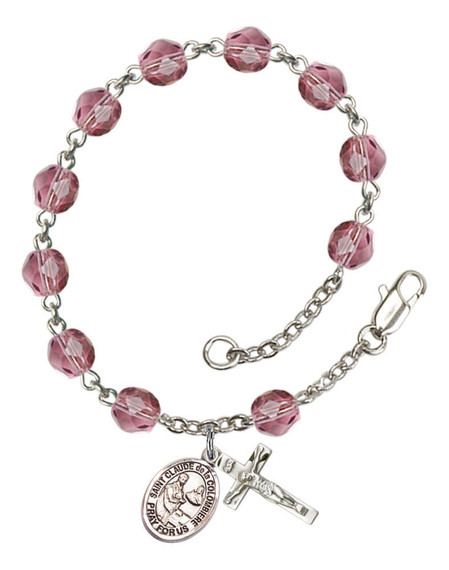 St Claude De La Colombiere Rosary Bracelet With 6MM Fire Polished Beads RB6000AMS9432
