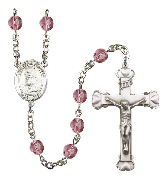 St Daniel Comboni Rosary - 6MM Fire Polished Beads 8400SS