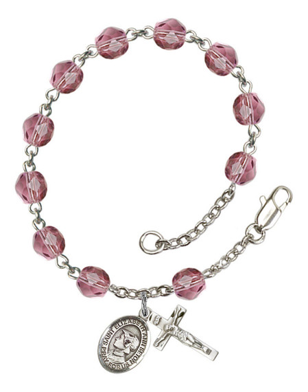 St Elizabeth Ann Seton Rosary Bracelet With 6MM Fire Polished Beads RB6000AMS9224