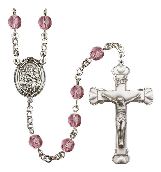 St Germaine Cousin Rosary - 6MM Fire Polished Beads 8211SS
