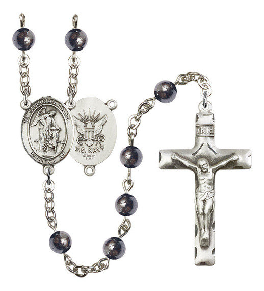 Guardian Angel / Navy Rosary - 7 Bead Options 8118SS6