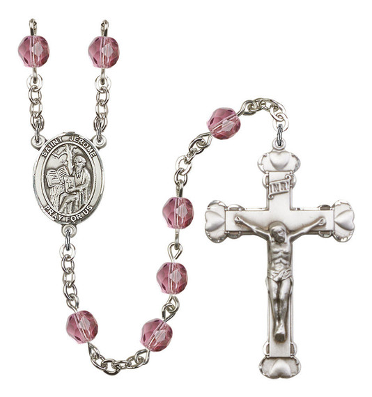 St Jerome Rosary - 6MM Fire Polished Beads 8135SS