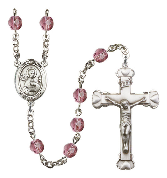 St John The Apostle Rosary - 6MM Fire Polished Beads 8056SS