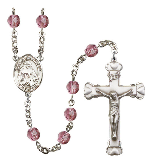 St Julia Billiart Rosary - 6MM Fire Polished Beads 8267SS