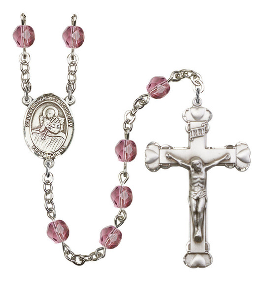 St Lidwina of Schiedam Rosary - 6MM Fire Polished Beads 8297SS