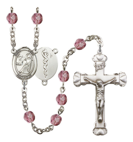 St Luke The Apostle / Doctor Rosary - 6MM Fire Polished Beads 8068S8SS