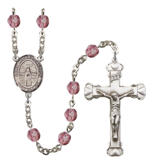 St Medard of Noyon Rosary - 6MM Fire Polished Beads 8444SS