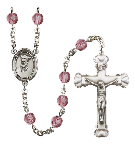 St Philip Neri Rosary - 6MM Fire Polished Beads 8369SS